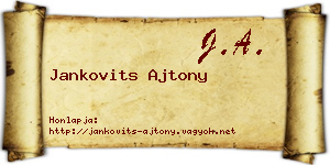 Jankovits Ajtony névjegykártya